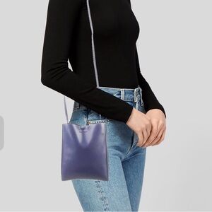 OAK + FORT Leather Crossbody Bag - Blue